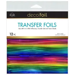 Deco Foil Transfer Sheets 6" x 6" 12/Pkg - Prismatic Rainbow