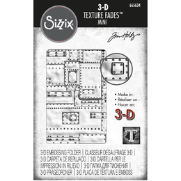 Sizzix 3-D Texture Fades Embossing Folder - Mini Foundry by Tim Holtz 665634