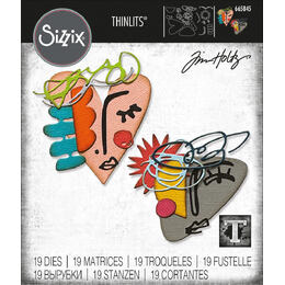 Sizzix Thinlits Die Set 19Pk - Abstract Faces by Tim Holtz 665845