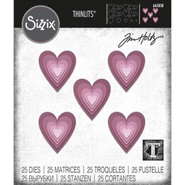 Thinlits Die Set 25PK Stacked Tiles Hearts by Tim Holtz