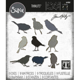 Sizzix Thinlits Die Set 9Pk - Silhouette Birds by Tim Holtz 665861