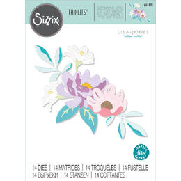 Sizzix Thinlits Die Set 14PK - Layered Summer Flowers by Lisa Jones 665891
