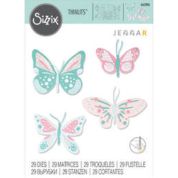 Sizzix Thinlits Die Set 29PK - Patterned Butterflies by Jenna Rushforth 665896