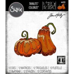 Sizzix Thinlits Die Set 12PK - Pumpkin Duo, Colorize by Tim Holtz 665999