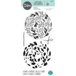 Sizzix Layered Clear Stamps Set 4PK - Leafy Ornament by Lisa Jones 666325
