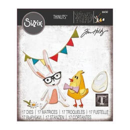 Sizzix Thinlits Dies 17/Pkg - Vault Bunny + Chick By Tim Holtz 666561