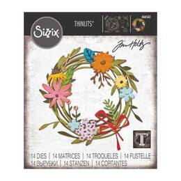 Sizzix Thinlits Dies 14/Pkg - Vault Funky Floral Wreath By Tim Holtz 666563