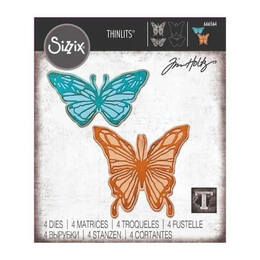Sizzix Thinlits Dies 4/Pkg - Vault Scribbly Butterfly By Tim Holtz 666564