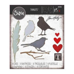 Sizzix Thinlits Dies 8/Pkg - Vault Lovebirds By Tim Holtz 666566