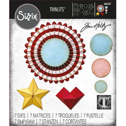 Sizzix Thinlits Dies 4/Pkg - Vault Rosette By Tim Holtz 666567