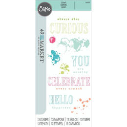 Sizzix Clear Stamps Set 13PK - Hello You Sentiments (By 49 And Market) 666630