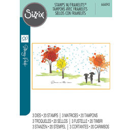 Sizzix A5 Clear Stamps (20PK) w/ Framelits Die (3PK) - Creative Coordinations, Rainy Day Feeling by Stacey Park 666843