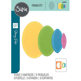 Sizzix Framelits Die Set (9PK) - Fanciful Reversed, Clare Classic Ovals by Stacey Park 666845
