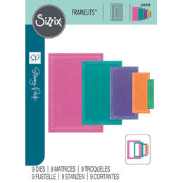 Sizzix Framelits Die Set (9PK) - Fanciful Reversed, Renee Deco Rectangles by Stacey Park 666846