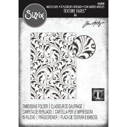 Sizzix Multi Level Textured Impressions Embossing Folder - Vault Flourish by Tim Holtz 666868