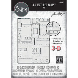 Sizzix 3D Texture Fades Embossing Folder - Foundry Large/A5 by Tim Holtz 666887