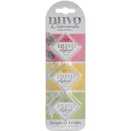 Nuvo Diamond Hybrid Ink Pads 3/Pkg - Tropical Fruits 80N
