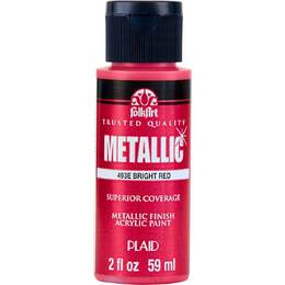 Plaid FolkArt Metallic 2oz/ 59ml - Bright Red