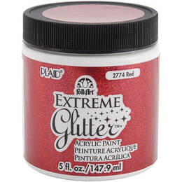 Plaid FolkArt Extreme Glitter 5oz - Red