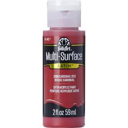 Plaid FolkArt Multi-Surface Satin Acrylic Paint 2oz - Cardinal Red