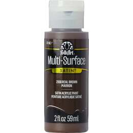 Plaid FolkArt Multi-Surface Satin Acrylic Paint 2oz - Real Brown