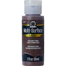Plaid FolkArt Multi-Surface Satin Acrylic Paint 2oz - Burnt Umber
