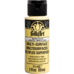 Plaid FolkArt Multi-Surface Satin Acrylic Paint 2oz - Pale Yellow