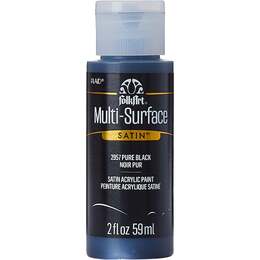 Plaid FolkArt Multi-Surface Satin Acrylic Paint 2oz - Pure Black