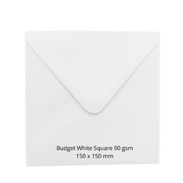 Smooth White 150x150mm Square Envelopes 50/PK 90 gsm