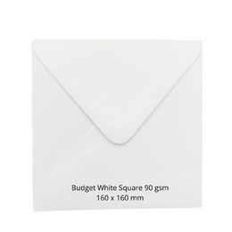 Smooth White 160x160 mm Square Envelopes 50/PK 90gsm