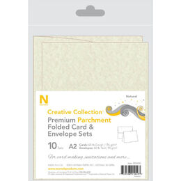 Neenah A2 Heavy Weight Cards & Envelopes 10/Pkg - Natural Parchment 91059