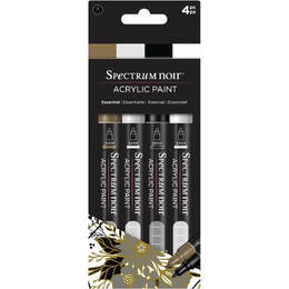 Spectrum Noir Acrylic Paint Marker Set 4/Pkg - Essential