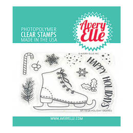 Avery Elle Clear Stamp - Holiday Skates AE1928