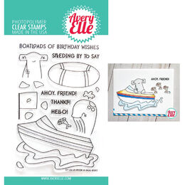 Avery Elle Clear Stamp - Peek-A-Boo Boat AE2021