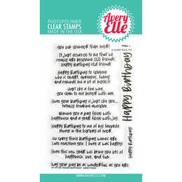 Avery Elle Clear Stamp - Inside Birthday Greetings AE2122