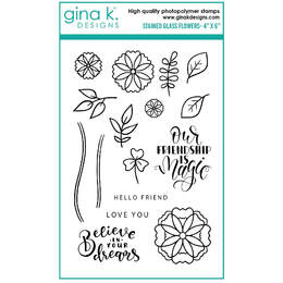 Gina K Designs Stamps - Stained Glass Flowers