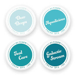 Altenew Fresh Dye Ink - Sweet Dreams (Dew Drops, Aqualicious, Teal Cave, Galactic Stream)