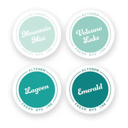 Altenew Fresh Dye Inks - Sea Shore (Mountain Mist, Volcano Lake, Lagoon, Emerald)