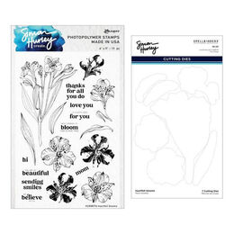 Spellbinders Clear Stamps & Die Set - Heartfelt Blooms (by Simon Hurley)