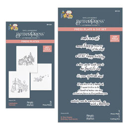 Spellbinders Press Plate & Die Set - Say Cheese Classic Pooh Birthday (by Simple Stories) BD-0986