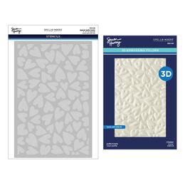 Spellbinders 3D Embossing Folder and Stencil - Puffy Hearts (by Simon Hurley) BD-1018