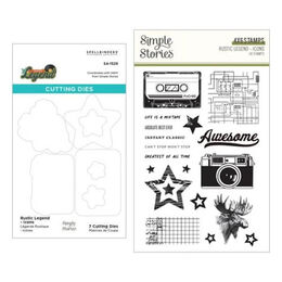 Spellbinders Clear Stamps & Die Set - Rustic Legend Icons (with Simple Stories) BD-1055