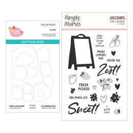 Spellbinders Clear Stamps & Die Set - Pink Lemonade (with Simple Stories) BD-1056