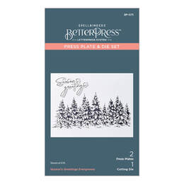 Spellbinders Press Plate & Die Set -- Seasons Greetings Evergreens BP-073