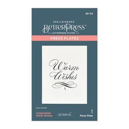 Spellbinders Press Plate & Die Set - Copperplate Holiday Sentiments Collection - Copperplate Warm Wishes (by Paul Antonio)