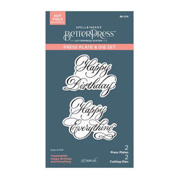 Spellbinders BetterPress Plate & Die Set - Happy Birthday Everything BP-274