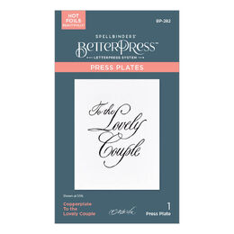 Spellbinders Press Plate - Copperplate To the Lovely Couple BP-282