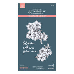Spellbinders Press Plate & Die Set - Spring in Kyoto Collection - Cherry Blossoms (by Alex Syberia Designs) BP-290