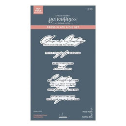 Spellbinders BetterPress Letterpress Press Plates & Dies - City Holiday Collection - Christmas Cheer Sentiments (by Yana Smakula) BP-305