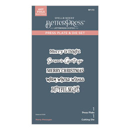 Spellbinders Press Plate & Die Set - Wonderland Collection - Merry Messages BP-312